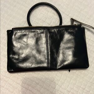 HOBO Black Leather Clutch Wristlet Sleek Design